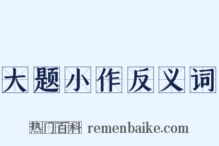 大题小作反义词是什么意思的图片